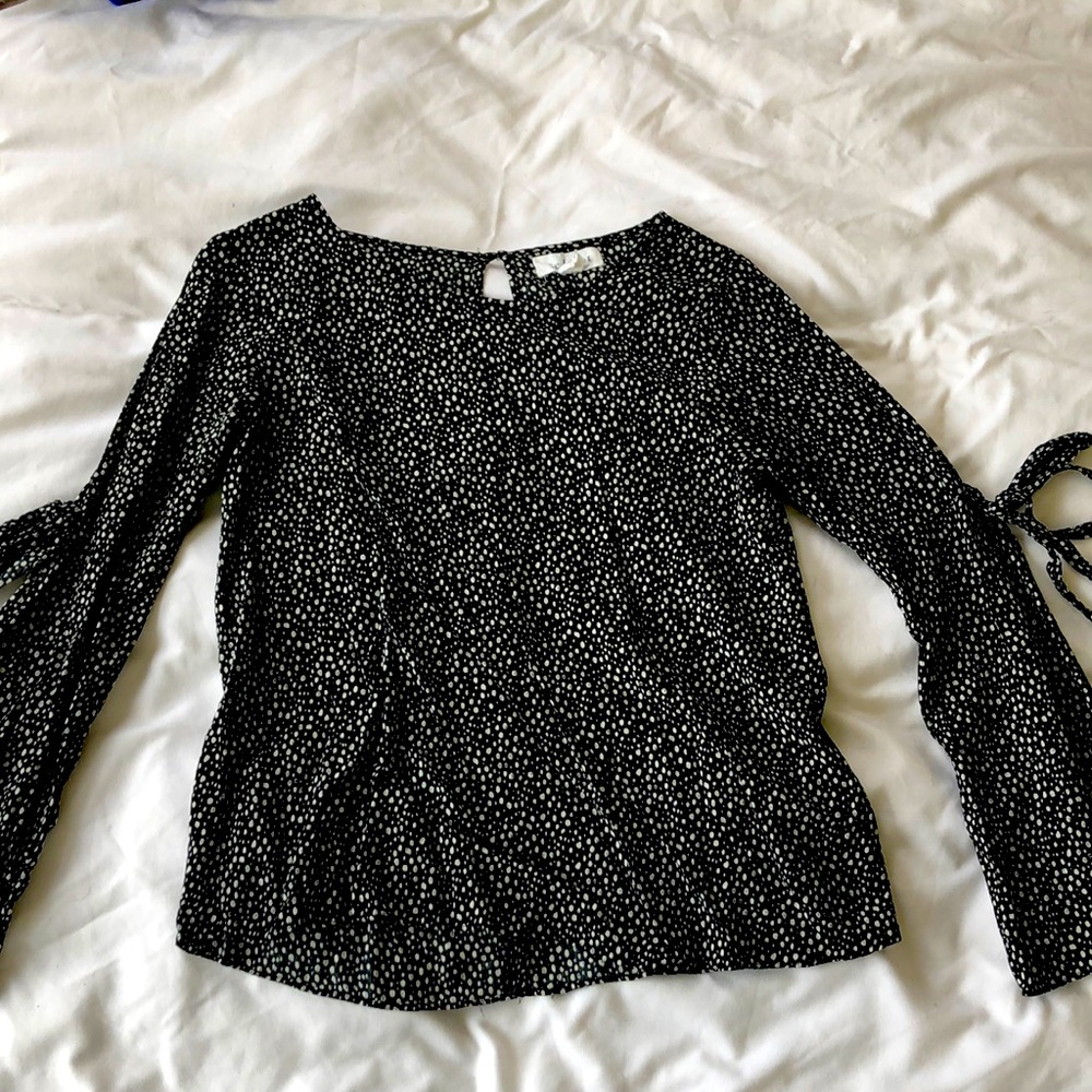 Velvet by Graham and Spencer black dot print top